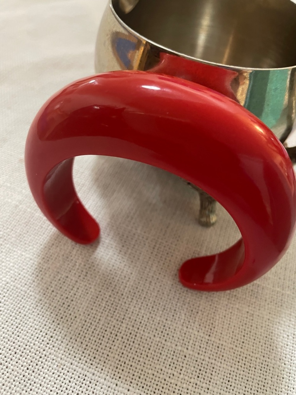 Red Resin Cuff Bracelet — Bold Women's Accessory